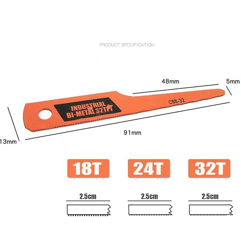 10pcs 32t Reciprocating Saw Blades for Pneumatic File Saw Tool