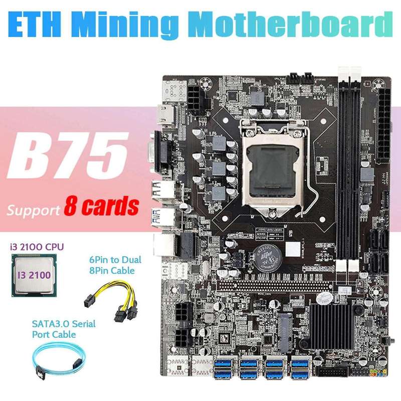 Motherboard+i3 2100 Cpu+sata Serial Port Cable+ Cable