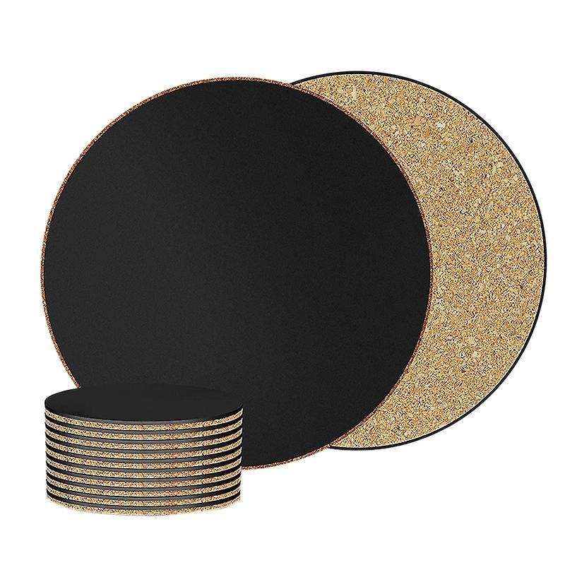 12 Pcs Cork Plant Mat Plastic Plant Mat Round Plate Pad for Garden