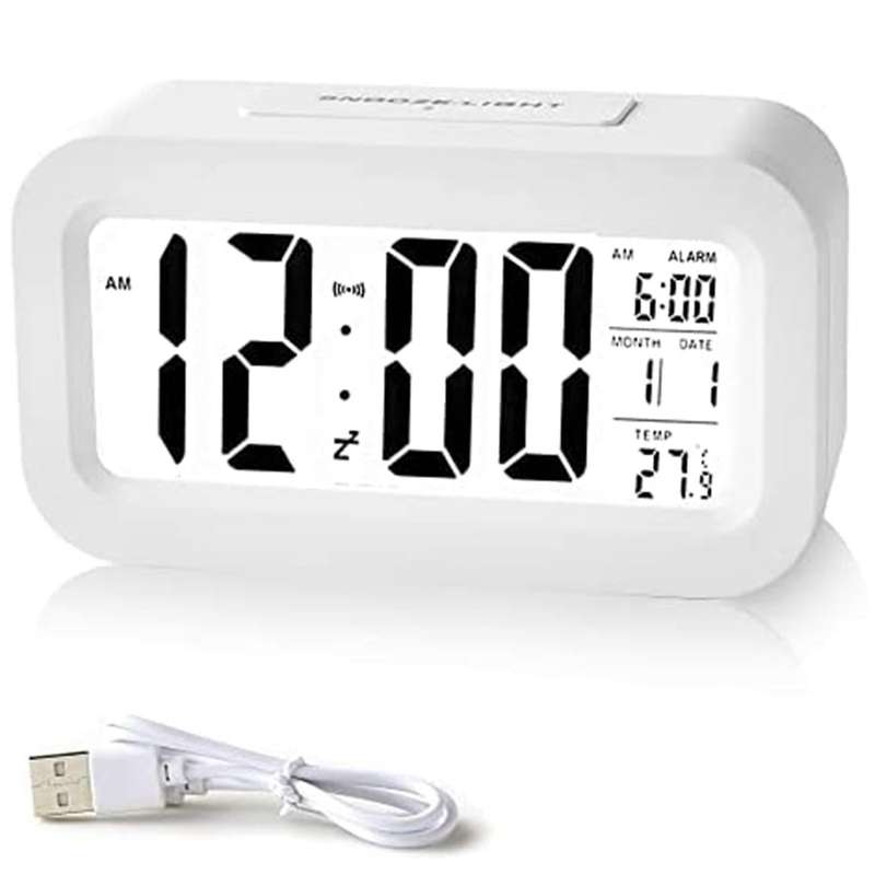 Digital Alarm Clock with Smart Light Sensor and Temperature Indicator
