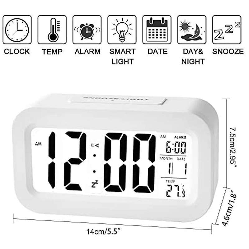 Digital Alarm Clock with Smart Light Sensor and Temperature Indicator