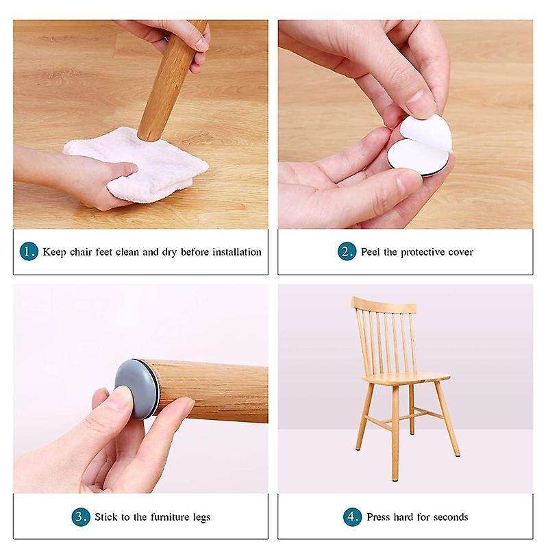 24x Furniture Sliders and Gliders for Carpet Moving Furniture 25x35mm