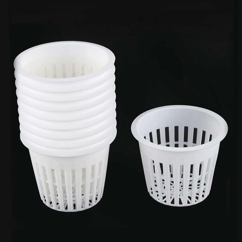10pcs 3 Inch Mesh Pot Net Planting Basket Hydroponic White