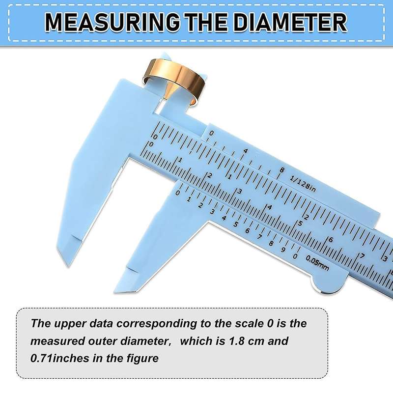 10pcs 150mm Plastic Caliper Sliding Gauge for Student Office 5 Colors