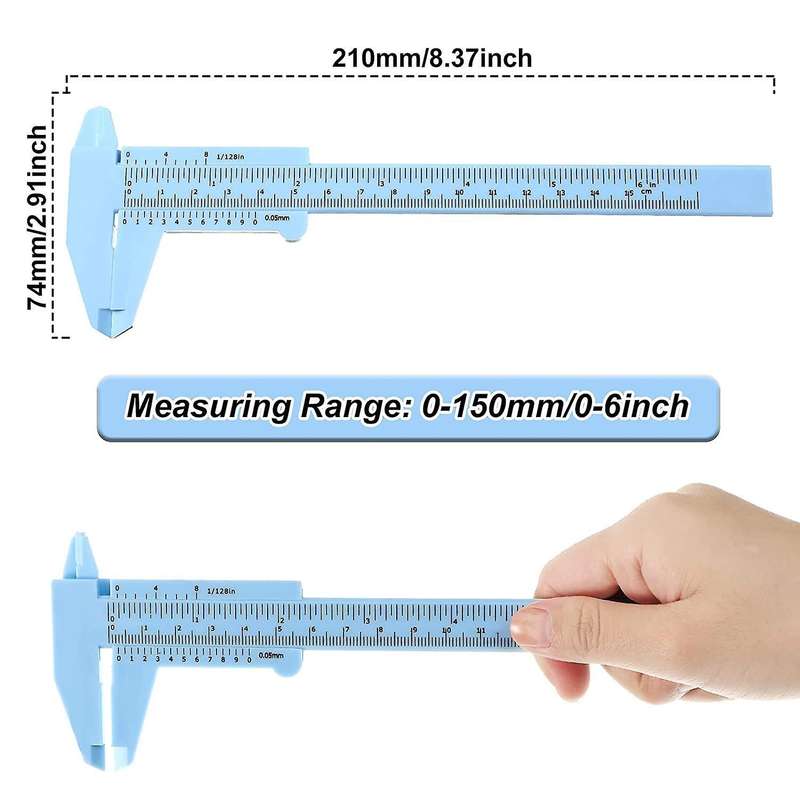10pcs 150mm Plastic Caliper Sliding Gauge for Student Office 5 Colors