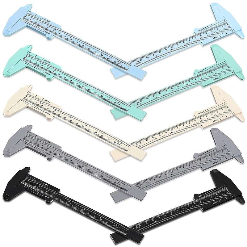 10pcs 150mm Plastic Caliper Sliding Gauge for Student Office 5 Colors