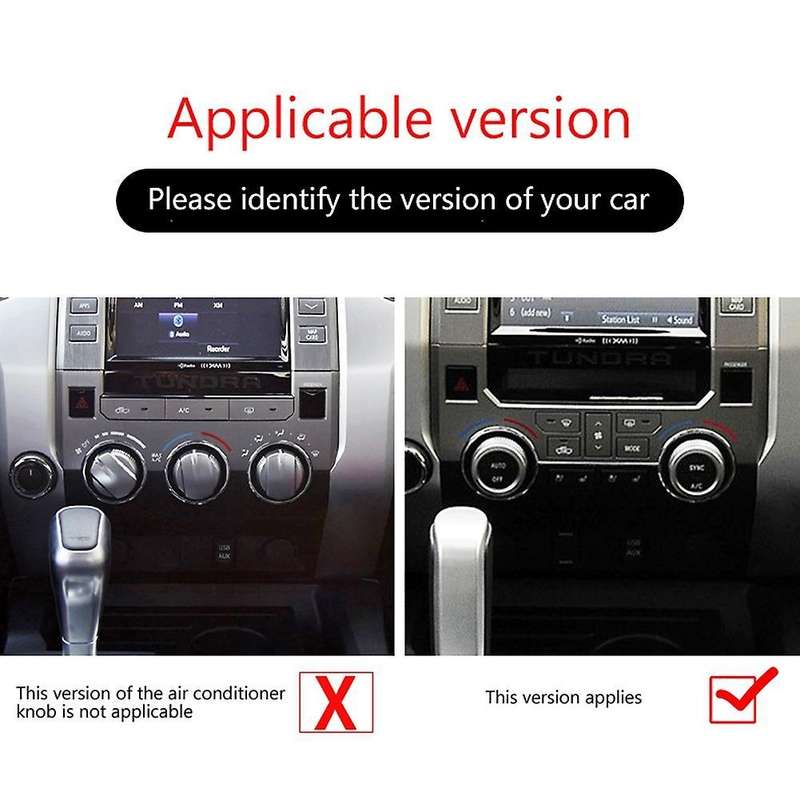2pcs for Toyota Tundra 2014-2021 Air Conditioner Knob Cover, Red