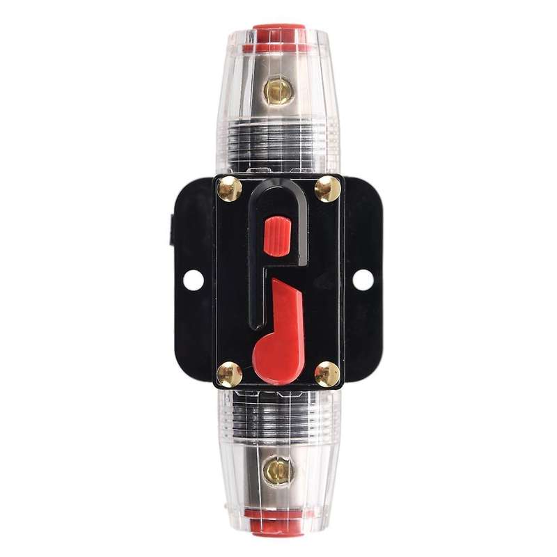 20a Car Audio Inline Circuit Breaker Fuse Holder 12v-24v Black