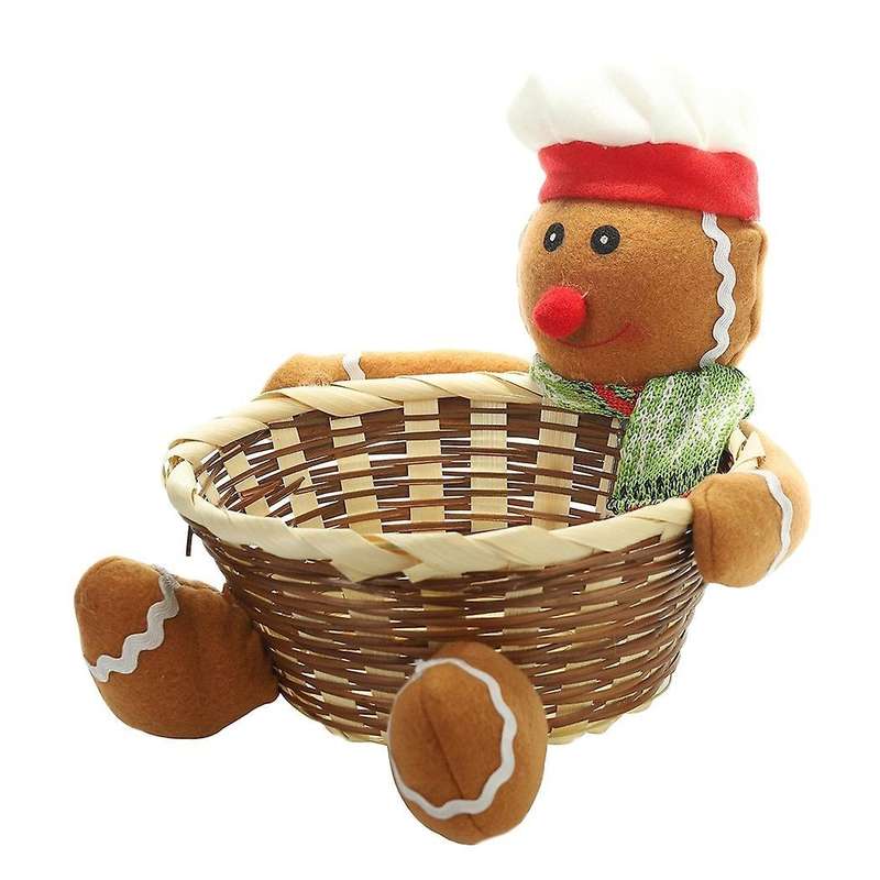 Christmas Candy Basket Storage Container Decoration Santa Claus- C