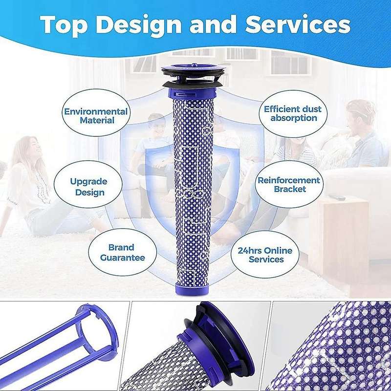 2 Pack Pre Filters for Dyson Vacuum Filter for Dyson V6 V7 V8 Dc59