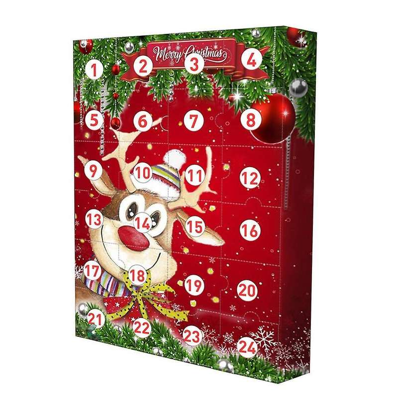 Christmas Advent Calendar for Kids with 24 Pcs Resin Key Ring Decor