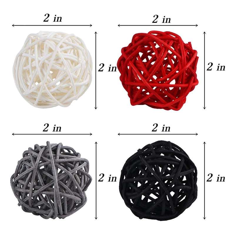 2 Inch Rattan Balls Decorative for Home Decor Diy Filler Ornament