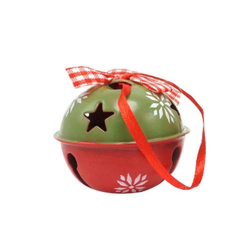 6pcs Christmas Decoration Red Green White Metal Jingle Bell B