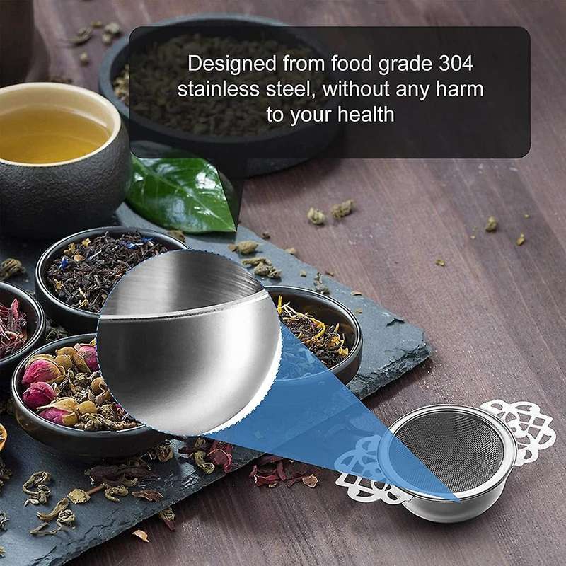 2pcs Stainless Steel Ultra Fine Mesh Tea Strainers with Handles
