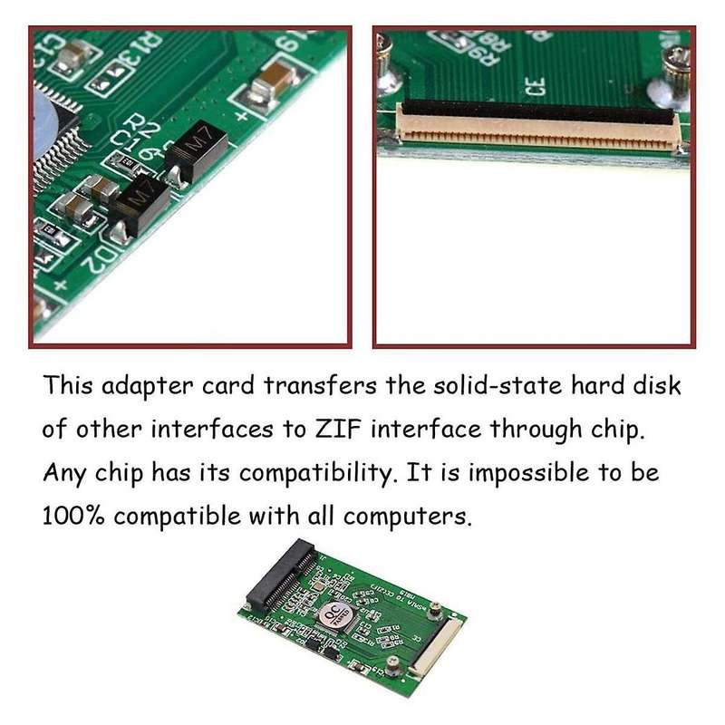 Mini Msata Pci-e 1.8 Inch Ssd to 40 Pin Zif Cable Adapter Converter