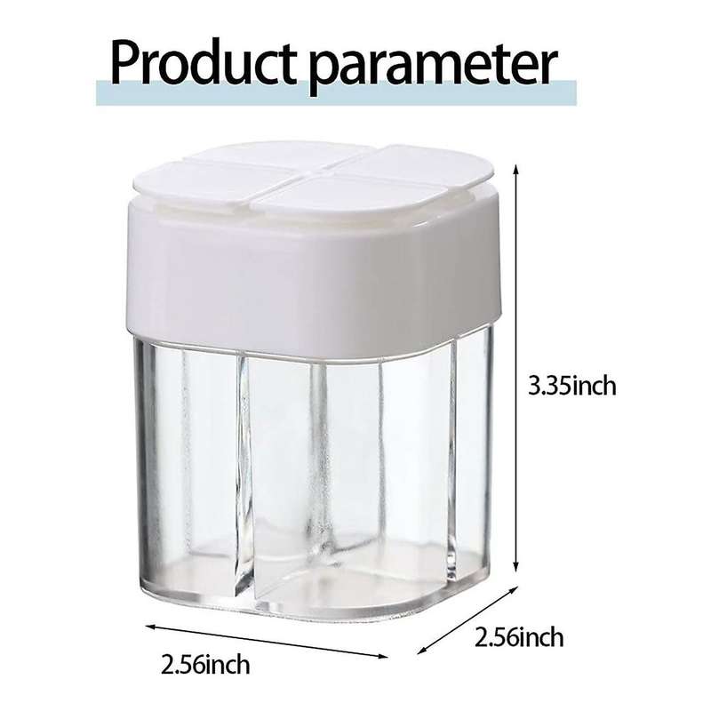 2 Pcs Spice Containers,4 Grid Seasoning Jars,kitchen Picnic