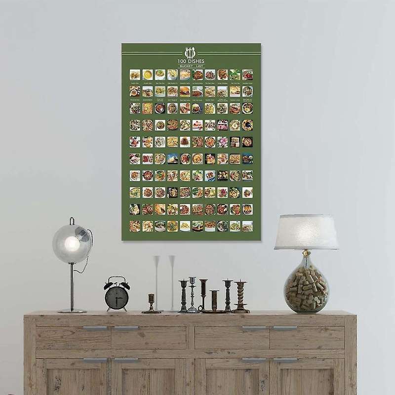 Top 100 List Scratch Menu Poster Wall Hanging Decorative Poster
