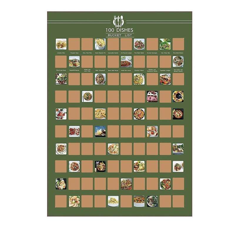 Top 100 List Scratch Menu Poster Wall Hanging Decorative Poster