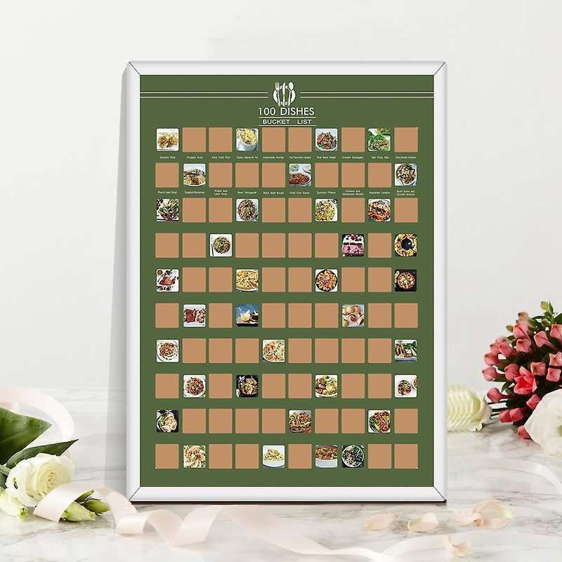 Top 100 List Scratch Menu Poster Wall Hanging Decorative Poster