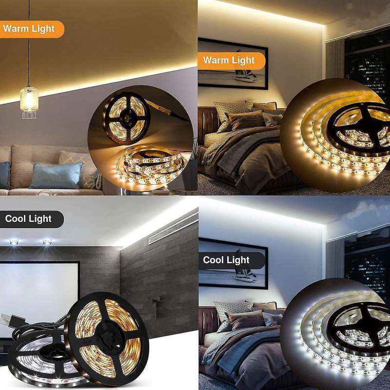 Waterproof Led Strip 5v Usb Tv Led Light Tape 3meter Warm White