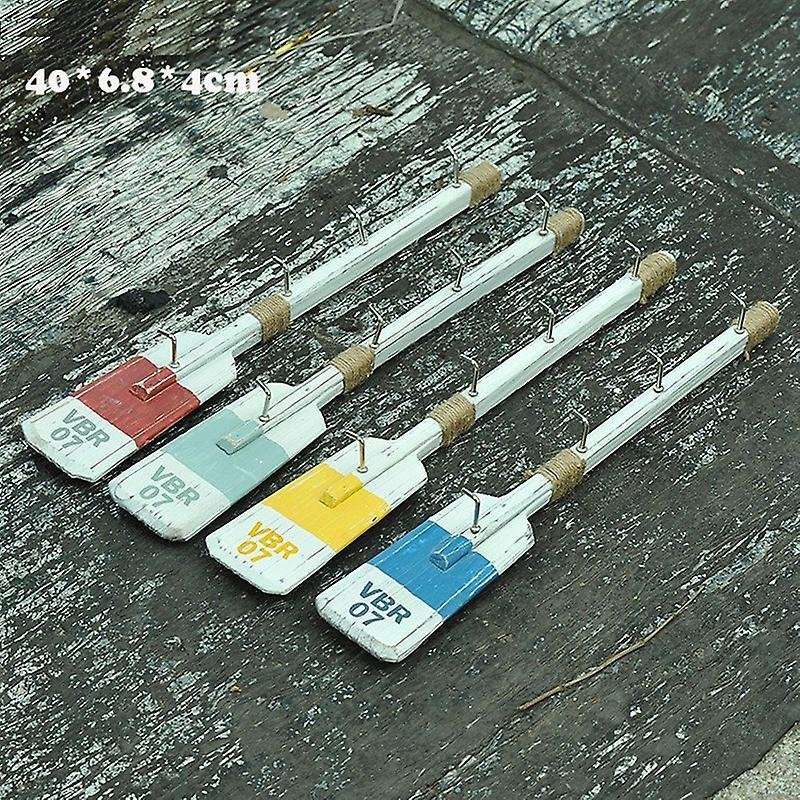 1pc 40cm Nautical Wooden Oar Wall Decor with Hooks Paddle Adornment