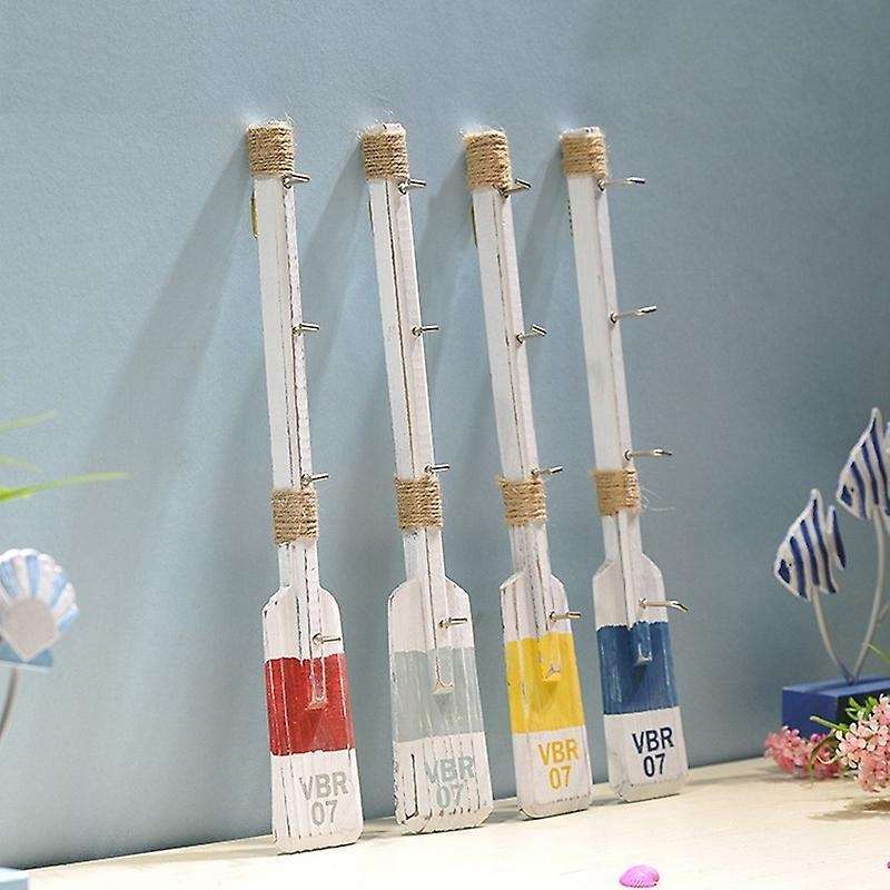 1pc 40cm Nautical Wooden Oar Wall Decor with Hooks Paddle Adornment