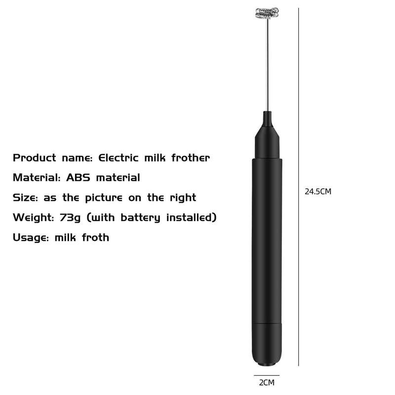 Electric Milk Frother with 2 Pcs Double-spring Whisk, Battery-powered