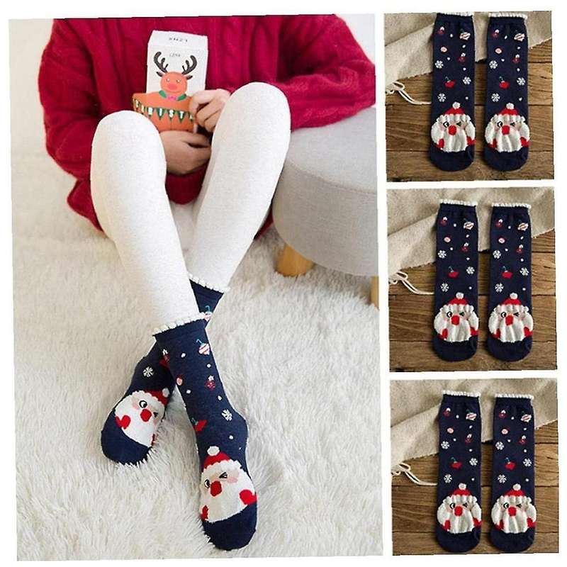 3 Pairs Floor Socks Coral Fleece Socks A