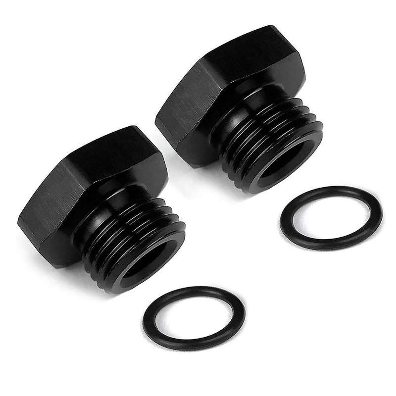 2pcs An6 Thread Plug Fuel Filter Adapter Block Off Cap Male Adapter
