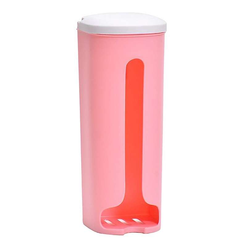 Garbage Bag Storage Holder with Cover for Home Kitchen(pink)