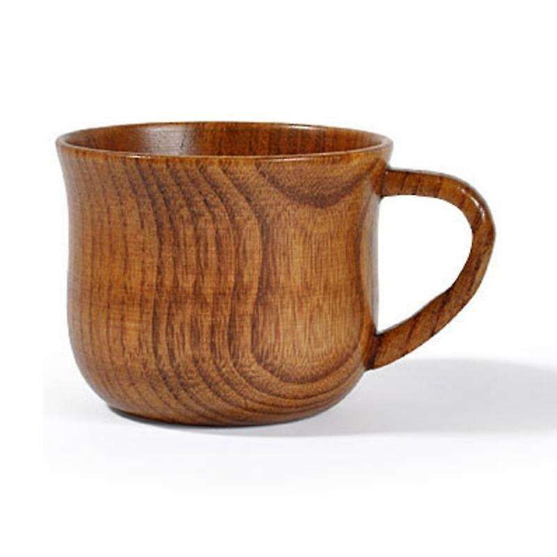 High Quality Natural Solid Wood Teacup, Vintage Handmade Round Wooden