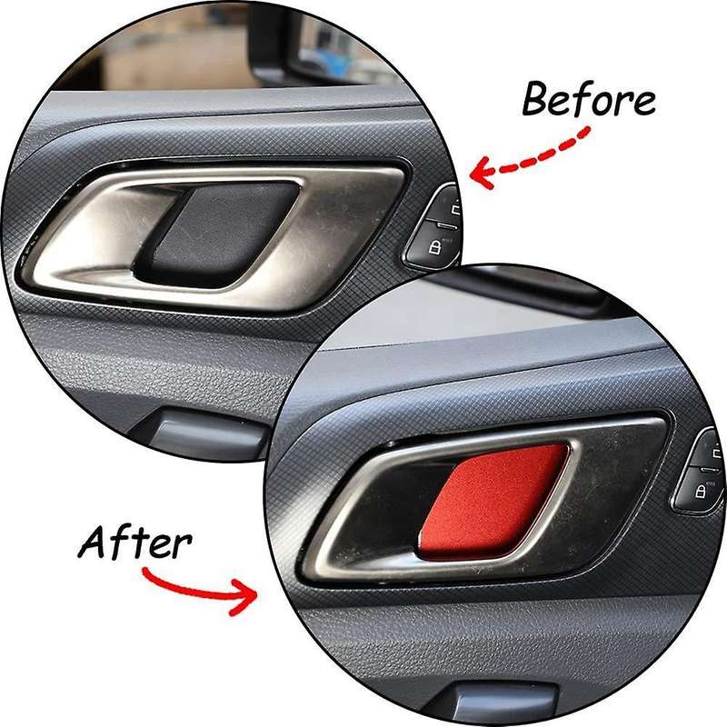 For Ford Ranger 2015+ Aluminum Alloy Car Inner Door Bowl Cover,red