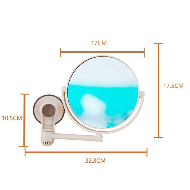 Bath Mirror Cosmetic Mirror 1x/3x Magnification Suction Cup