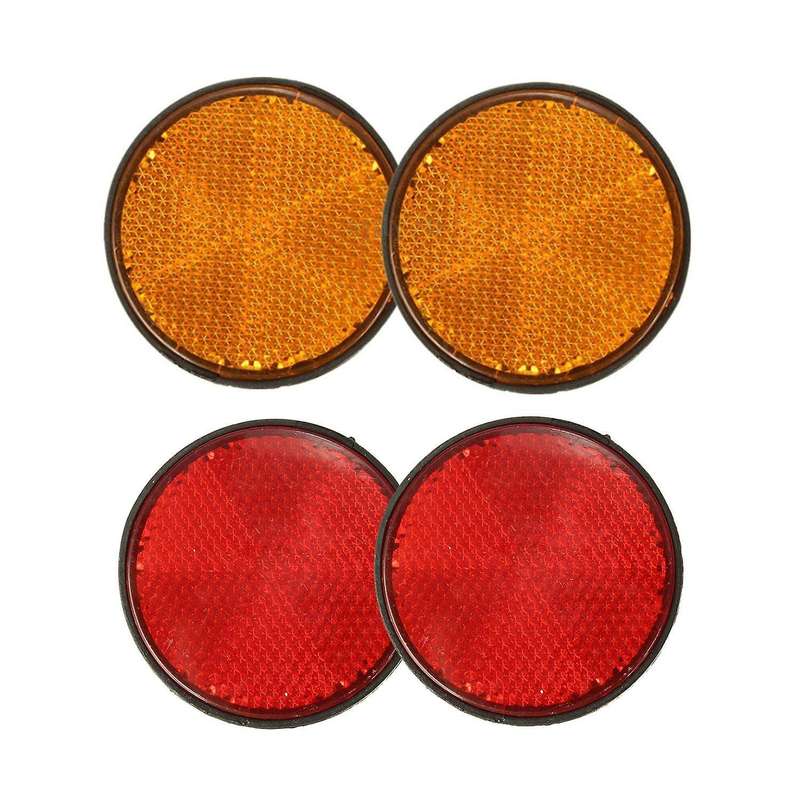 2pcs Round Red Reflector Universal for Motorcycle Atv 5.6*0.8cm