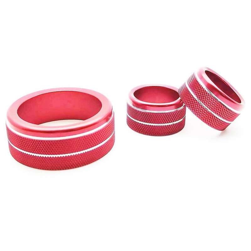 3pcs for Toyota Tundra 2014-2021 Car Ac Volume Vent Knob Ring, Red