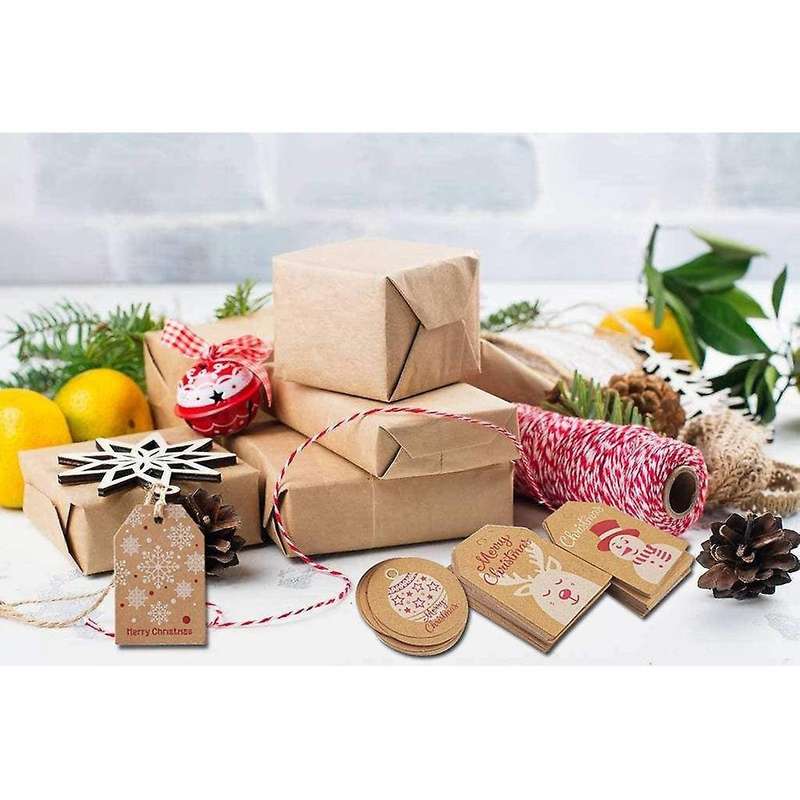 100pack Kraft Paper Gift Tags Xmas Brown Kraft Gift Tags for Diy Xmas