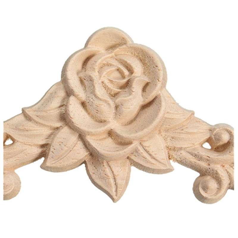 8 X 8cm Wood Carved Corner Onlay Applique Craft Unpainted Home Dcor