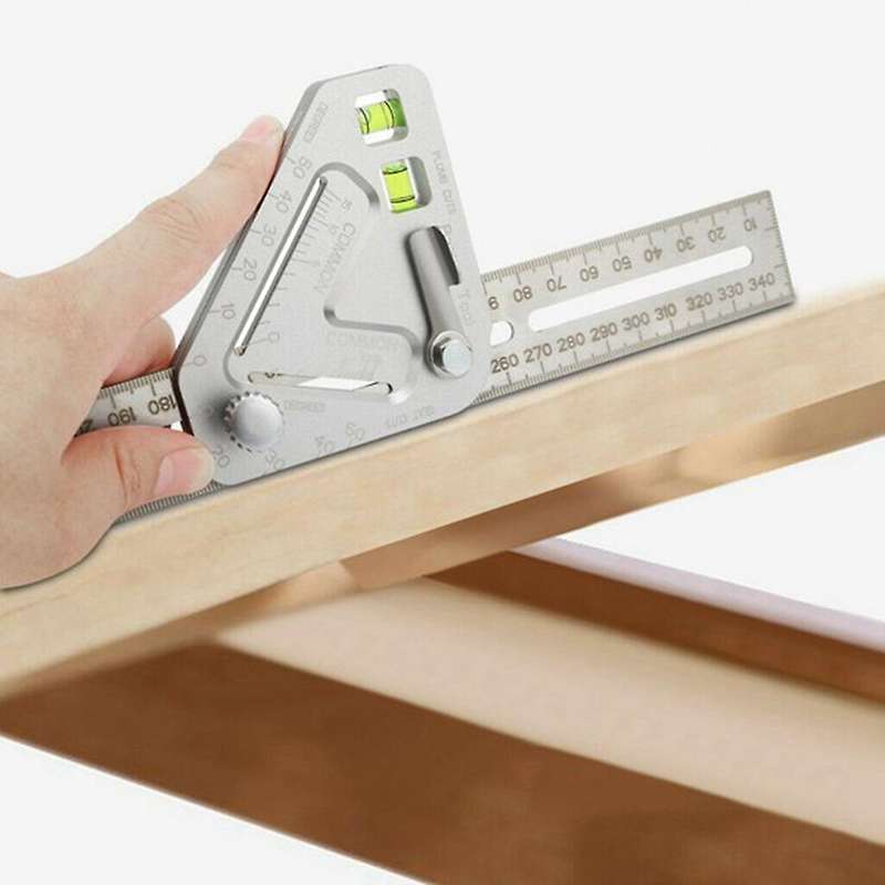 Multi-function Woodworking Ruler Combination Measuring Square Ruler