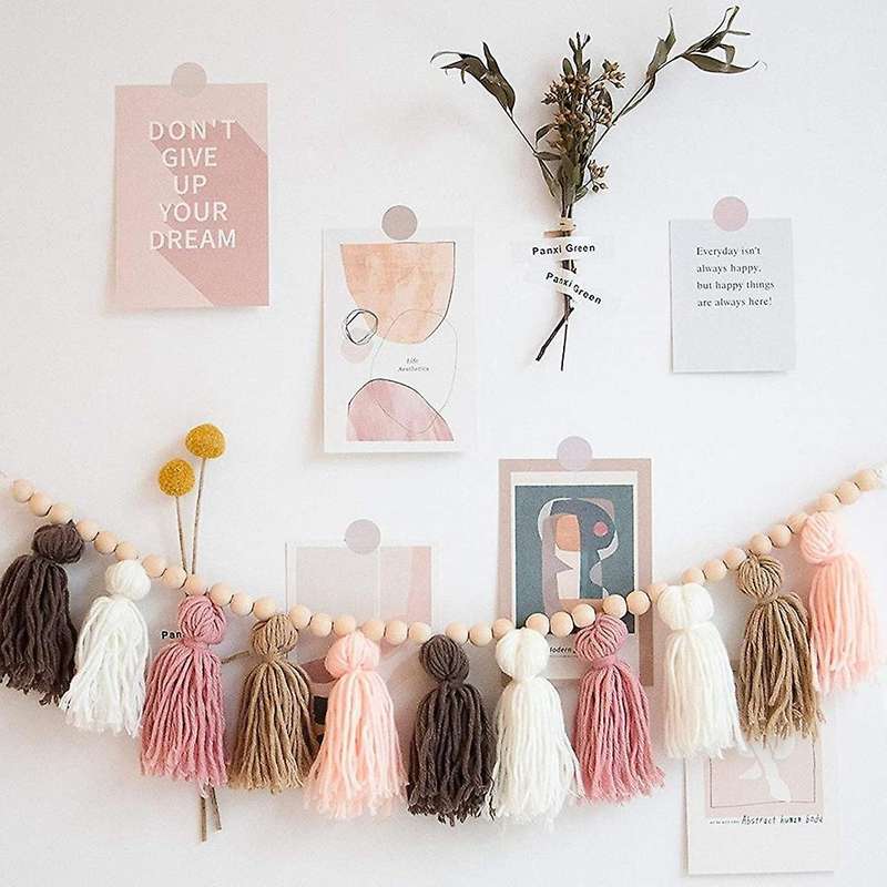 Tassel Garland - Wall Decor for Dorm, Girls Room and Nursery Room