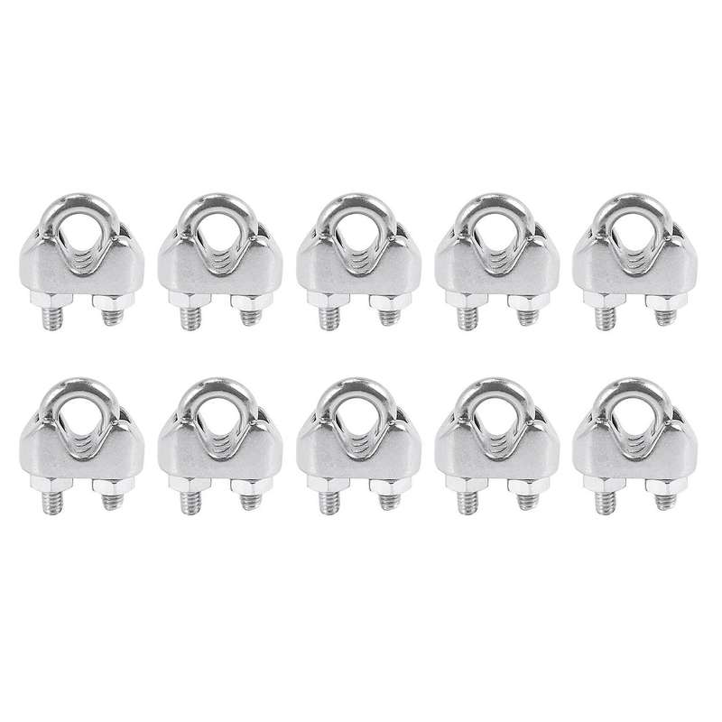 M4 304 Stainless Steel U-shape Bolt Saddle Clamps Cable 10pcs