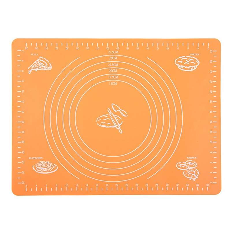 Silicone Non-stick Silicone Mat Rolling Dough Liner Pad Orange