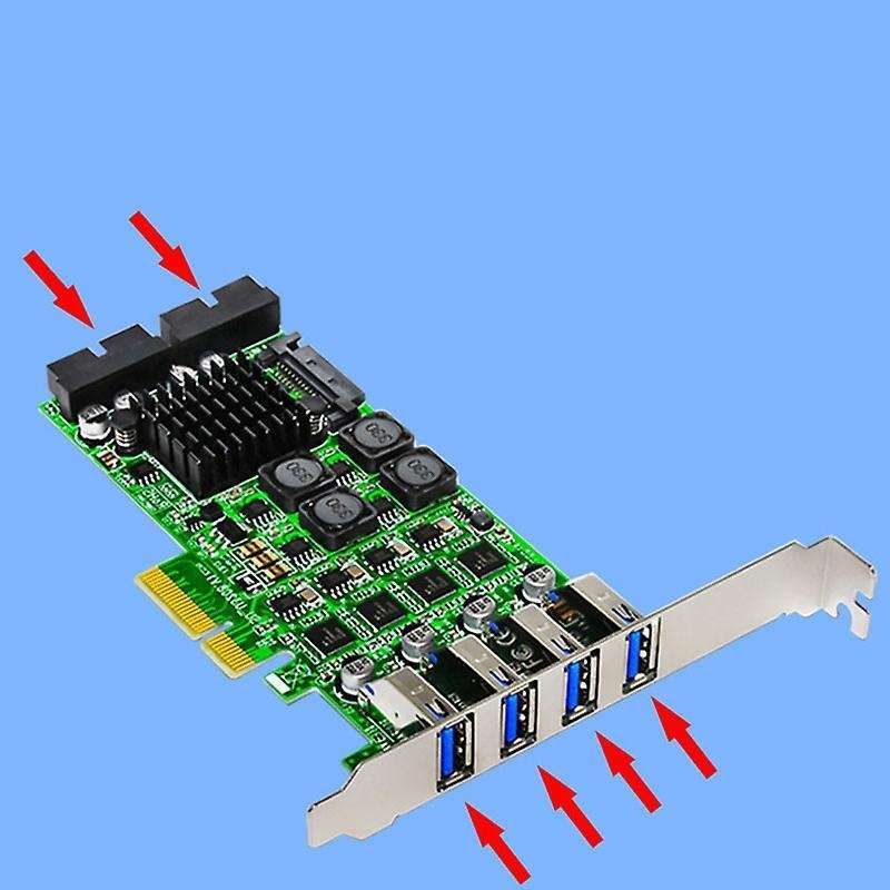 Pci Express Pci-e to Usb 3.0 Expansion Card Raiser 8 Ports Controller