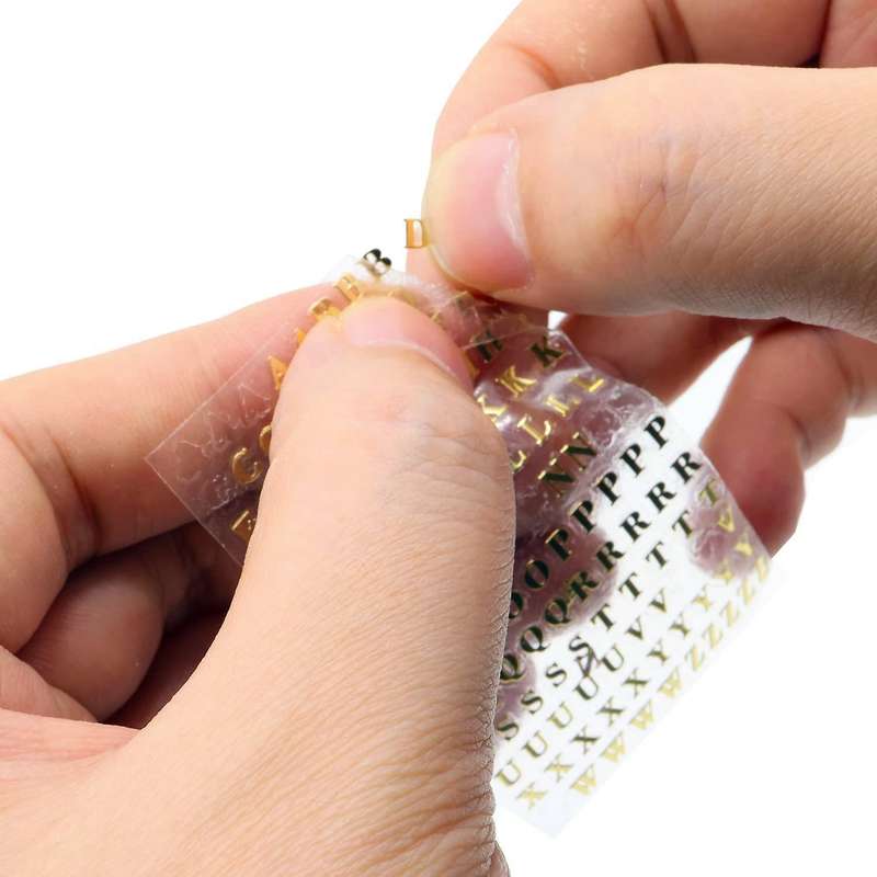6 Sheets Small 0.12 Inch Alphabet Number Stickers Glitter (3mm)