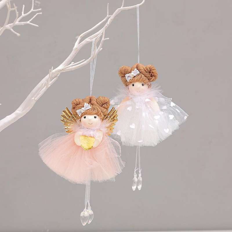 2pcs Christmas Cute Heart-shaped Girl Doll Decoration New Year Gift