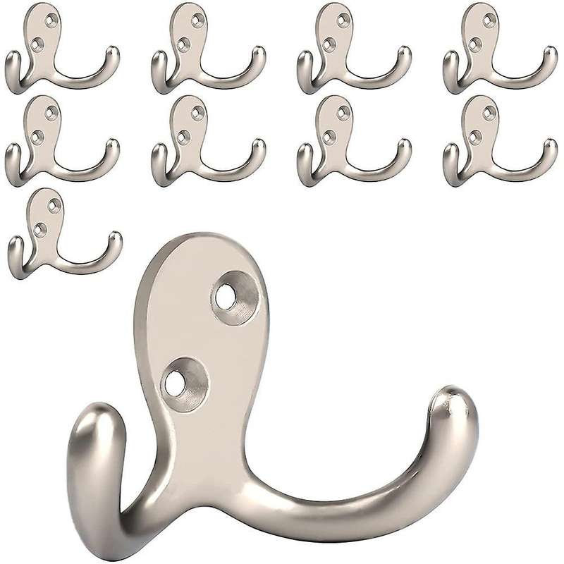 Double Prong Robe Wall Hooks Towel Hook for Bathroom Bedroom Hooks