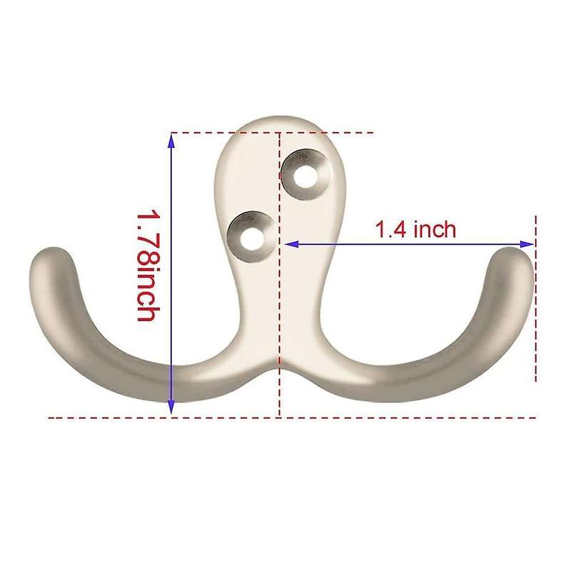 Double Prong Robe Wall Hooks Towel Hook for Bathroom Bedroom Hooks
