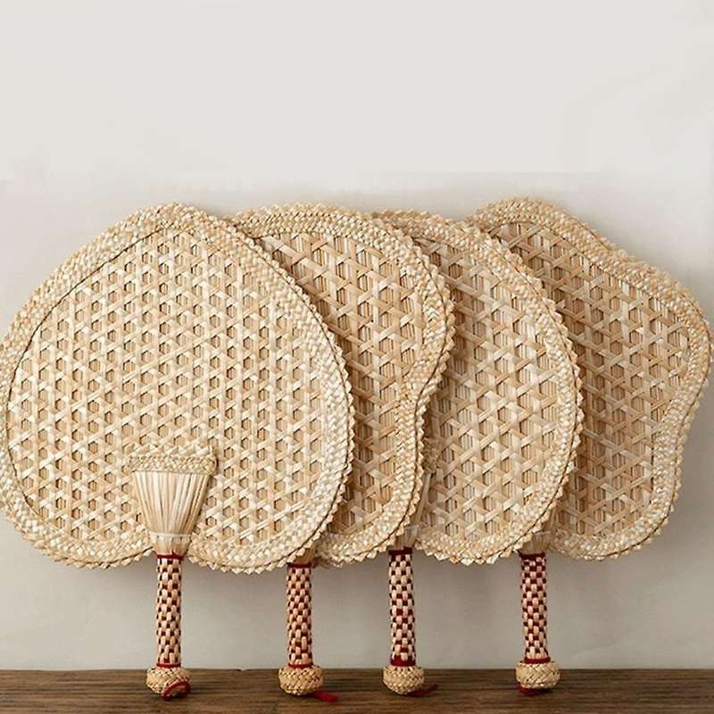 Hand-woven Woven Straw Hand Fan Hand-woven Fan Decor Plantain Fan