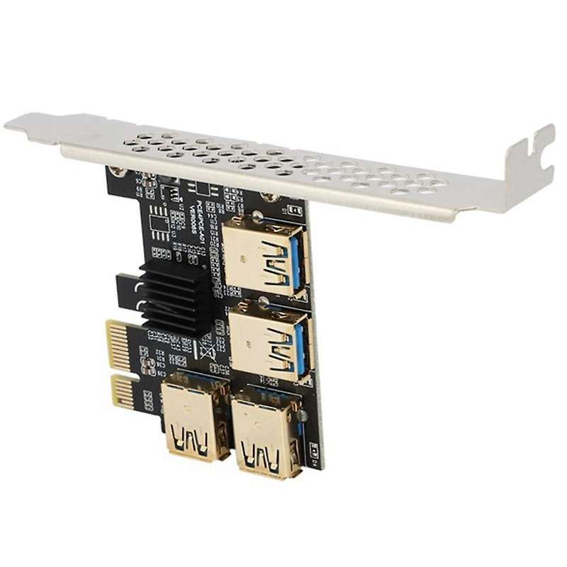 Pcie Card Riser 1 to 4 Usb 3.0 Adapter Card Multiplier Hub Pci