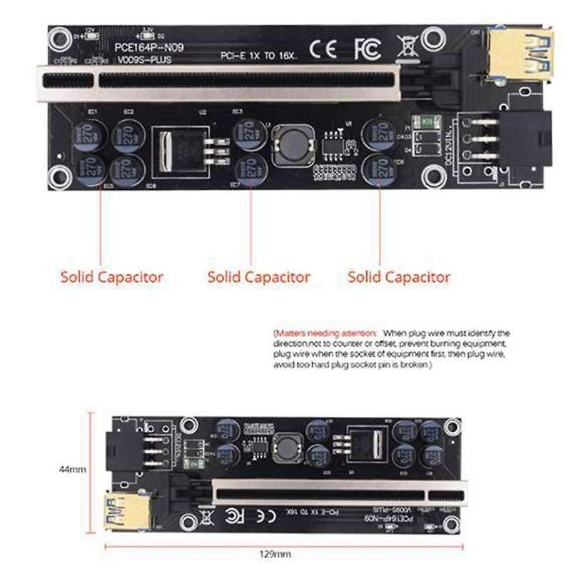 Pcie Card Riser 1 to 4 Usb 3.0 Adapter Card Multiplier Hub Pci