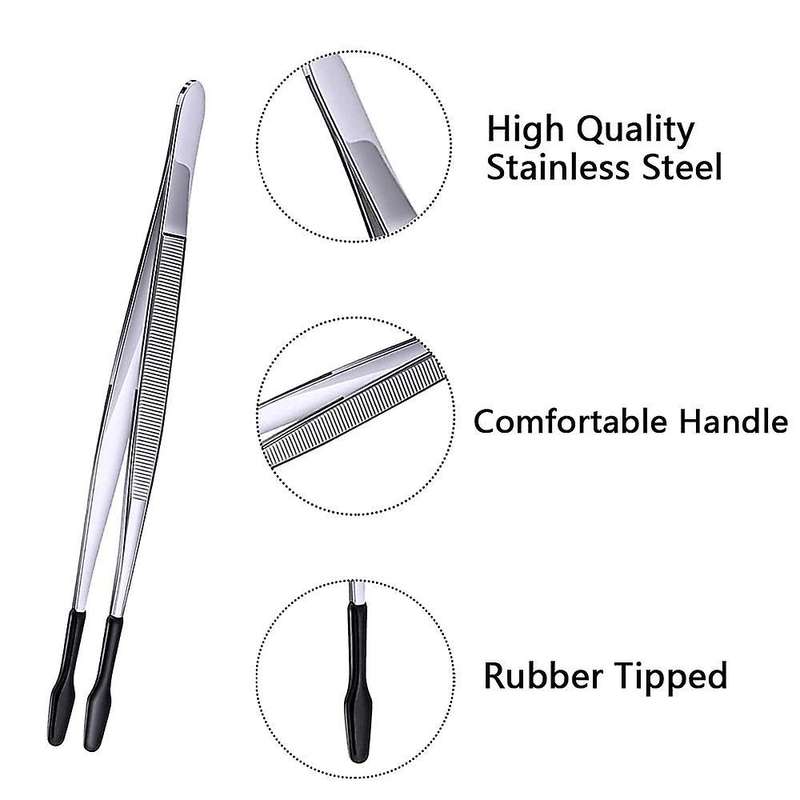 2 Pcs Rubber Tipped Tweezers Soft Tipped Tweezers Pvc Coated